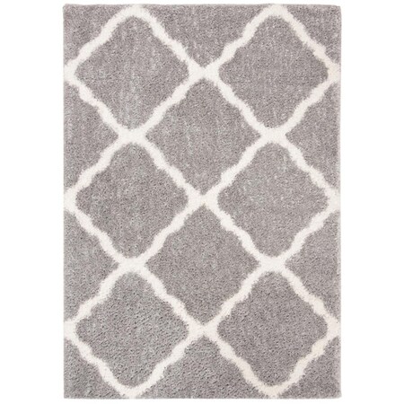 Safavieh 4 x 4 ft. Parma Shag Contemporary Square Power Loomed Rug; Grey & Cream PMA521G-4SQ